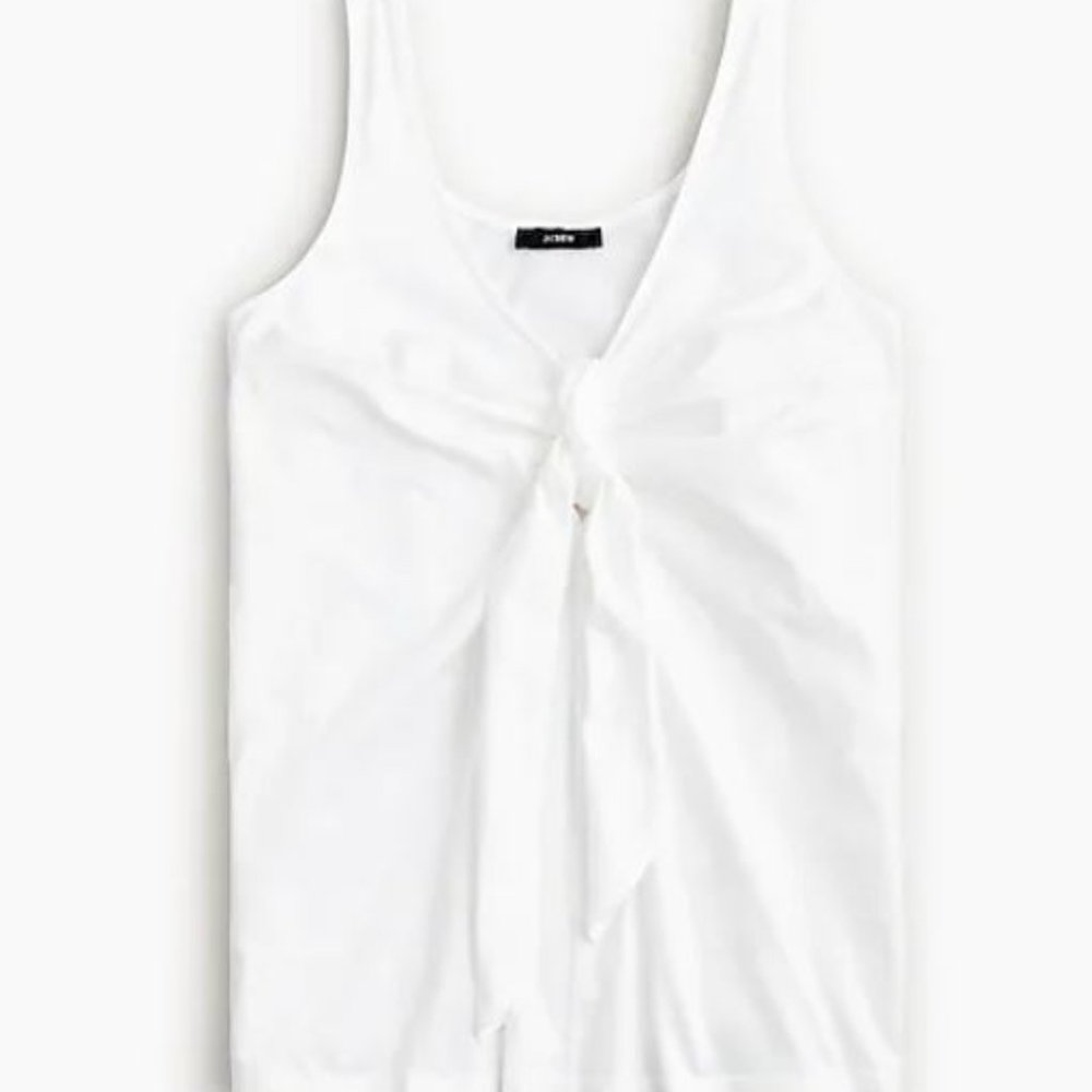 *J Crew White Tie-Front Tank Top Sz S